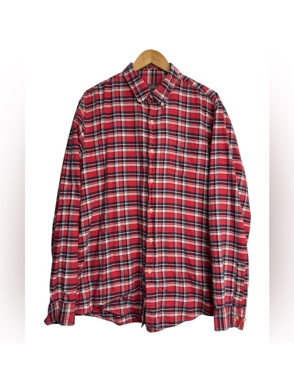 LL Bean Signature Plaid Flannel Shirt Mens Large Tall